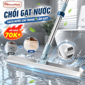 Chổi Gạt Nước HomeMate Lau Sàn Nhà Tắm Xoay 360°, Cây Gạt Nước Đa Năng Chống Trượt Kèm Cán Inox