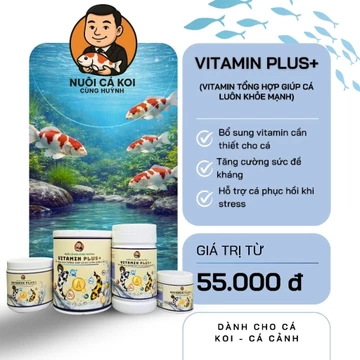 VITAMIN PLUS+ CHO CÁ KOI, CÁ CẢNH - BỔ SUNG VITAMIN TỔNG HỢP, TĂNG SỨC ĐỀ KHÁNG