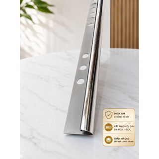 Nẹp inox 304 bo góc tròn YC dài 2,44m vận chuyển cắt đôi/ Nẹp inox góc ngoài