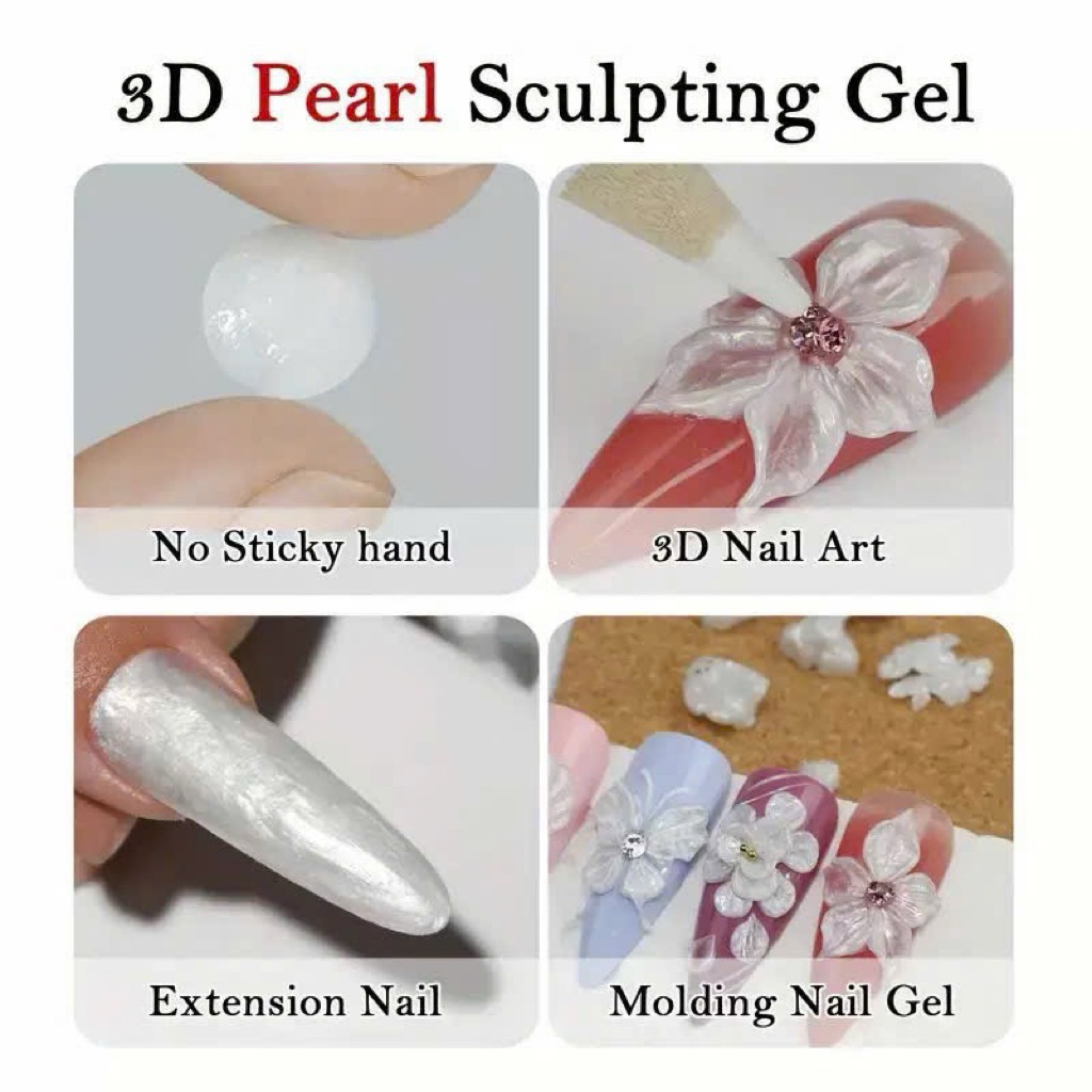 🌸 GEL NẶN HOA NGỌC TRAI KHÔNG DÍNH TAY – CHUYÊN DÙNG NẶN HOA NỔI NAIL