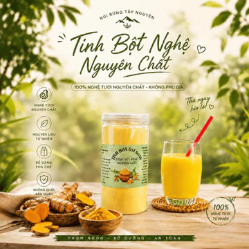 500g Tinh Bột Nghệ Nguyên Chất Đắk Lắk - Tinh Bột Nghệ Núi Rừng Tây Nguyên Cn2 100% Nguyên Chất