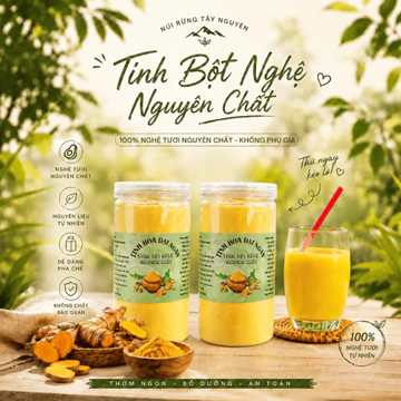 1Kg Tinh Bột Nghệ Nguyên Chất Đắk Lắk - Tinh Bột Nghệ Núi Rừng Tây Nguyên Cn2 100% Nguyên Chất