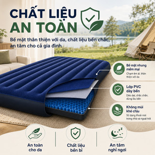 Nệm Hơi Tổ Ong Cao Cấp Gấp Gọn 1/2/3 Người, Chịu Lực 500kg, Êm Mềm Chống Ẩm, Tặng Bơm & Gối, Dùng Nhà/Cắm Trại