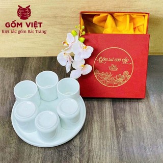 Bộ cốc nước 6 ly vân đá dung tích 200ml cao cấp để bàn ăn, phòng khách - Gốm sứ Bát Tràng - Gốm Việt