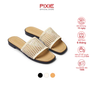Dép Bệt Nữ Quai Ngang Vải Lưới Thời Trang Pixie H465