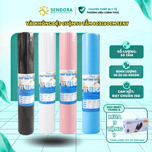 Drap trải giường vải không dệt 50 tấm 80x180cm có mặt cắt chữ thập SENY, vải lót giường ý tế, phun xăm và spa chuẩn ISO