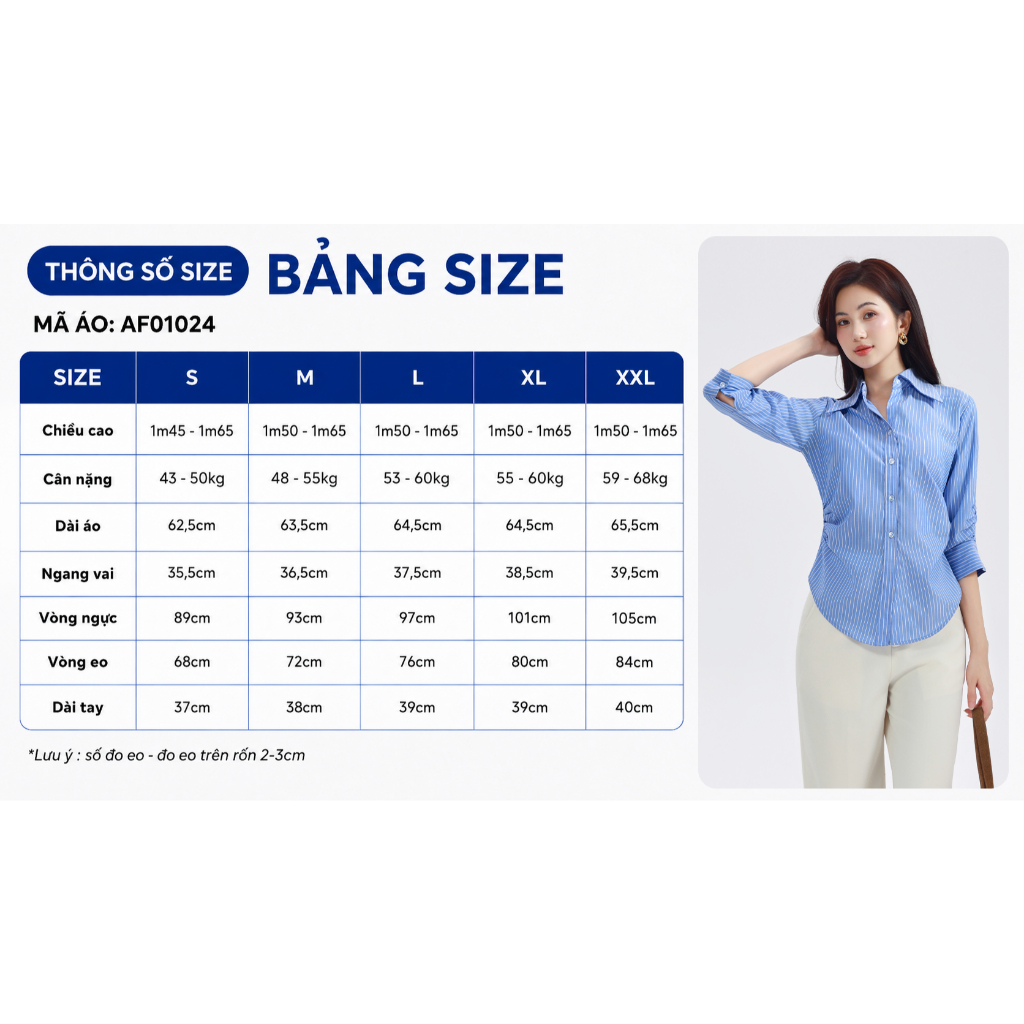 Áo Sơ Mi Nữ GUMAC Tay Lửng Có Nhún Chiết Ly Eo Vải Kate Xanh Sọc Đứng Form Thanh Lịch AF01024