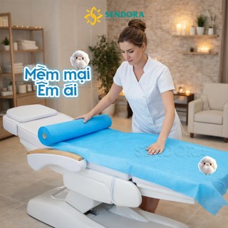 Drap trải giường vải không dệt 50 tấm 80x180cm có mặt cắt chữ thập SENY, vải lót giường ý tế, phun xăm và spa chuẩn ISO