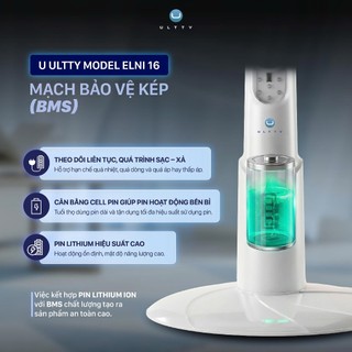 Quạt Tích Điện Dáng Đứng Cao Cấp U ULTTY ELNI 16, 3 mức gió quạt, Pin Lithium sử dụng tới 15 tiếng