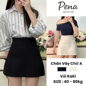 Chân Váy Chữ A Cạp Cao Kaki Co Giãn Có Quần Bảo Hộ Bigsize Nữ Che Bụng Tôn Dáng - Pena House 275