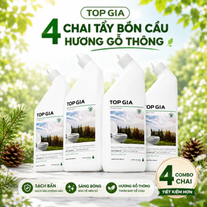 Nước Tẩy Bồn Cầu TopGia siêu mạnh, kháng khuẩn 99%, khử mùi hương thông, giữ sạch lâu