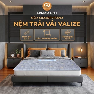 Nệm Trải Vải Valize Gấp Gọn 5cm – Memory Foam Êm Ái – Nhẹ, Dễ Cuộn – Phù Hợp Sinh Viên, Phòng Trọ