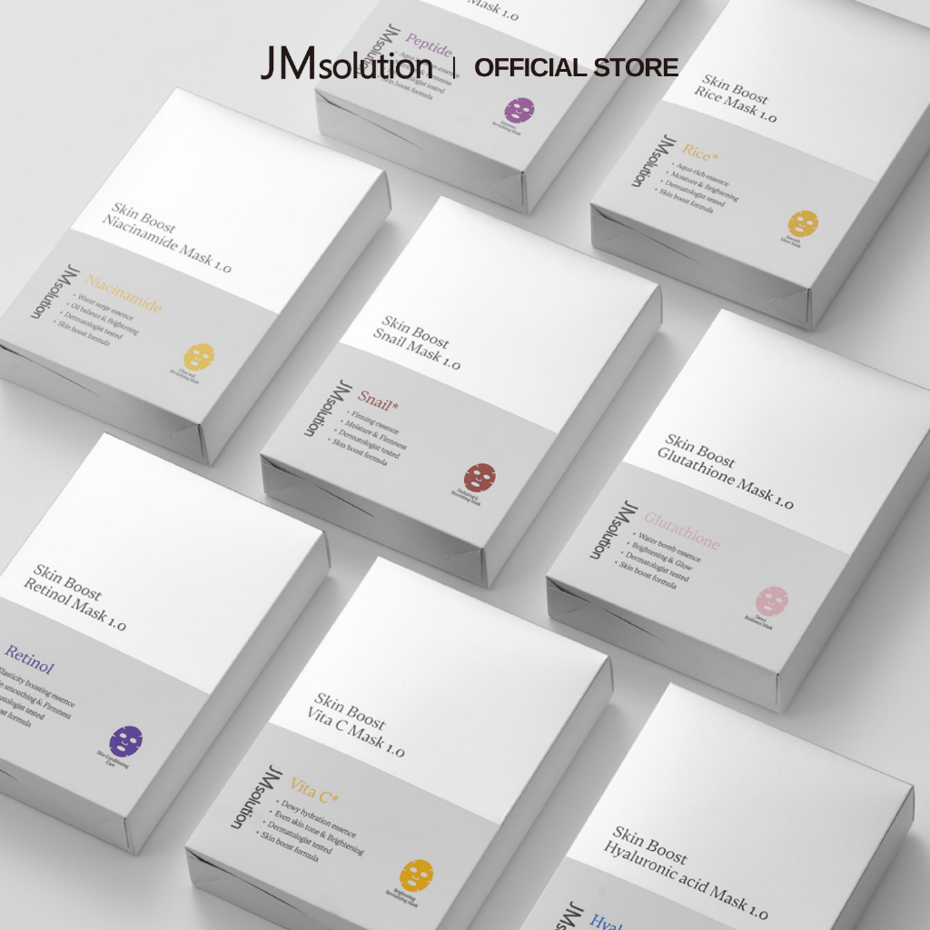 JMsolution Mặt Nạ Chăm Sóc Da Toàn Diện Skin Boost Mask 1.0 30ml (Niacinamide/HA/Retinol/Glutathione/Vita C)