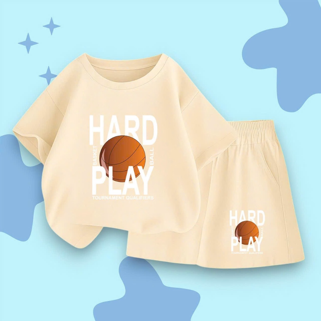 bô quần áo côc tay in hình HARD PLAKGY CHO CÁC BÉ TRAI 10- 53 KG