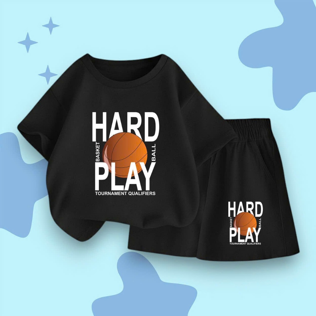 bô quần áo côc tay in hình HARD PLAKGY CHO CÁC BÉ TRAI 10- 53 KG