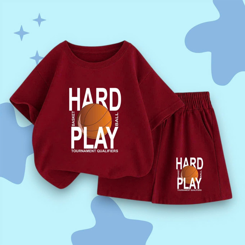 bô quần áo côc tay in hình HARD PLAKGY CHO CÁC BÉ TRAI 10- 53 KG