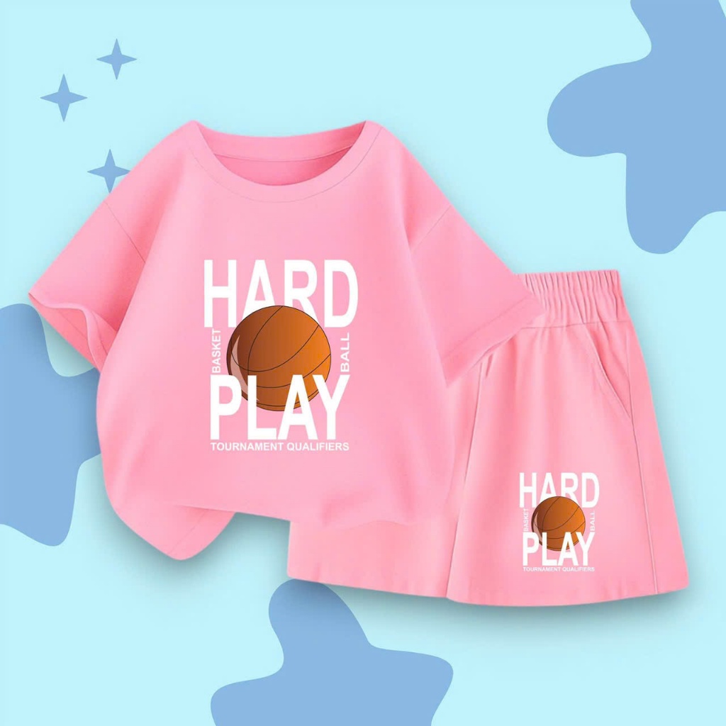 bô quần áo côc tay in hình HARD PLAKGY CHO CÁC BÉ TRAI 10- 53 KG