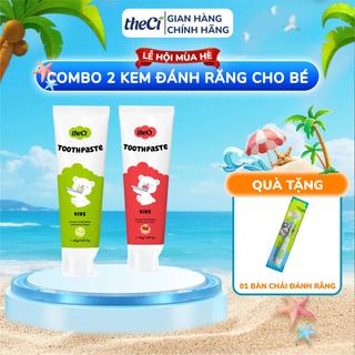 Combo 2 Kem Đánh Răng Tặng 1 - Kem Đánh Răng theCi Cho Bé Tập Đánh Răng Thành Phần Tự Nhiên Có Thể Buốt Được Không Flo