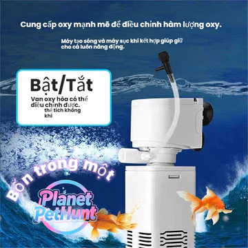 Bơm khí bể cá, bơm lọc bể cá, hai loại 6 / 15W, máy tạo sóng ống mưa bền，máy tạo oxy cho bể cá
