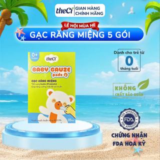 GẠC RĂNG MIỆNG THECI LÀM SẠCH VÀ BẢO VỆ RĂNG MIỆNG CHO BÉ Hộp 5 gói - TCVN