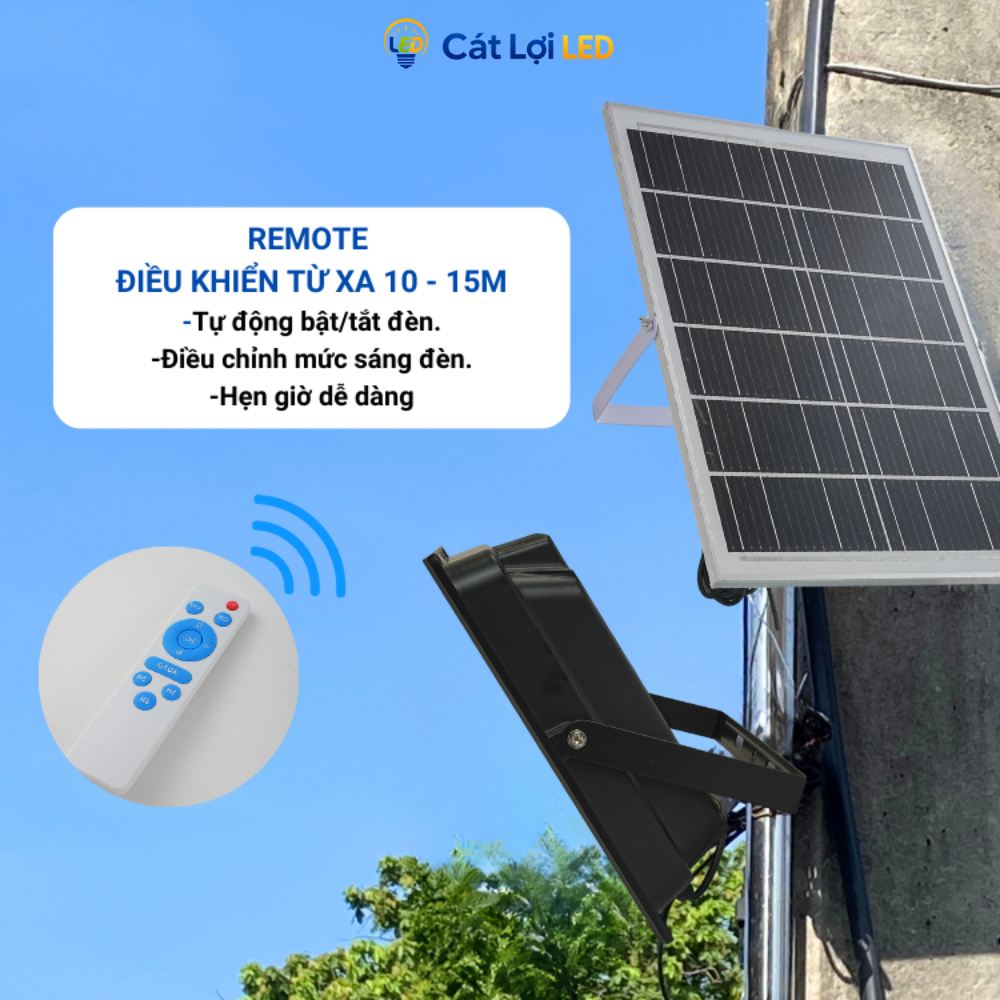 Đèn năng lượng mặt trời không thấm nước, đèn pha sân vườn năng lượng mặt trời chiếu sáng ngoài trời vỏ nhôm