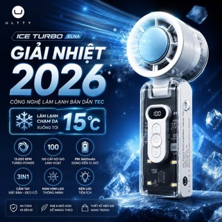Quạt tích điện cầm tay Ice Turbo U ULTTY ELNA, 100 tốc độ gió, Pin Lithium làm mát lên tới 12 giờ