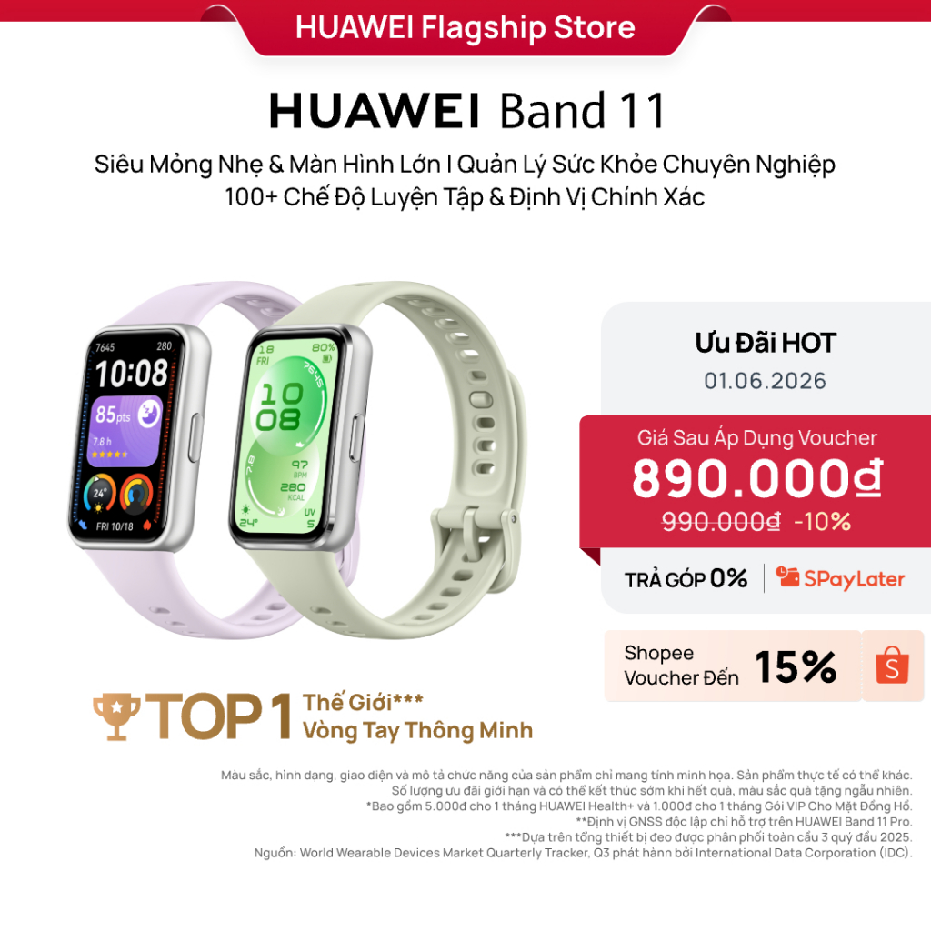 Vòng Đeo Tay Thông Minh HUAWEI Band 11 Series | Mỏng Nhẹ, Màn Hình Lớn| Quản Lý Sức Khỏe Nâng Cao| 100+ Chế Độ Luyện Tập