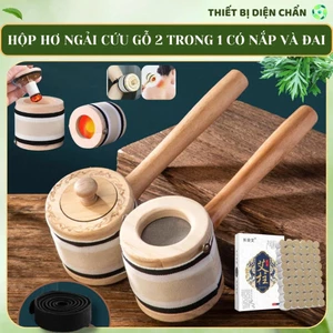 Hộp Gỗ Xông Hơ Ngải Cứu 2 Trong 1 Có Cán Và Đai Cố Định O147