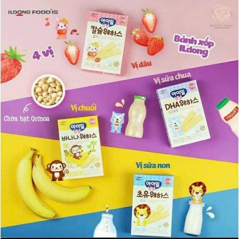 Bánh Xốp Nhân Kem ILDONG Hàn Quốc Cho Bé Ăn Dặm Từ 10 Tháng - Hộp 36g