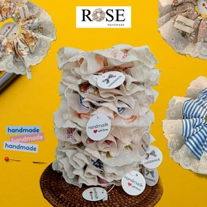 Dây buộc tóc Scrunchies mix ren 14cm Rose handmade store