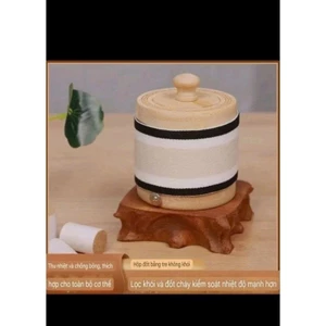 Cốc xông ngải cứu bằng gỗ lọc khói moxibustion, hộp tre cứu ngải, giác hơi toàn thân ấm áp O148
