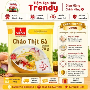 Cháo Thịt Gà Vifon 70G Thùng 50 Gói - Có Gói Thịt Gà Thật, Cháo Mịn Thơm, Ăn Nhanh Cực Tiện