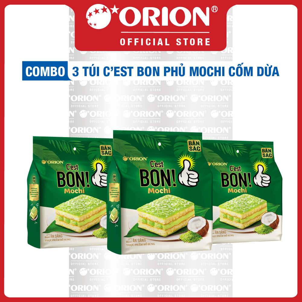 Combo 3 Túi Bánh Cest Bon Mochi Cốm Dừa (5 Gói/Túi)