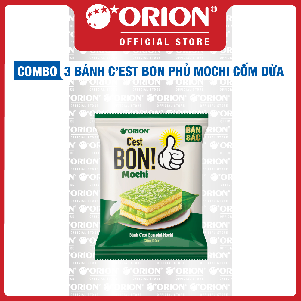 Combo 3 Túi Bánh Cest Bon Mochi Cốm Dừa (5 Gói/Túi)