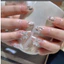Nailbox [Mã N60] Móng tay giả thiết kế thủ công đính đá kết hợp charm bướm sang trọng cho phong cách thời trang