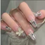 Nailbox [Mã N60] Móng tay giả thiết kế thủ công đính đá kết hợp charm bướm sang trọng cho phong cách thời trang