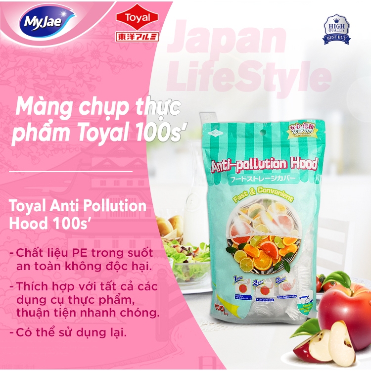 [Võ Hà Linh x MyJae] Combo 3 Bịch Màng chụp thực phẩm PE dạng bo chun MyJae, màng bọc bảo quản thức ăn (100 Cái/Gói)