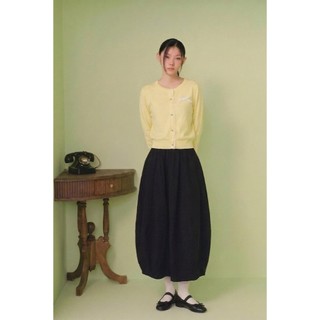 Áo OLV len cardigan nơ dễ thương Navy Knit Round Neck Top phù hợp mùa thu đông