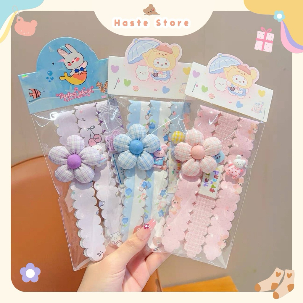 Set 3 Dán Mái Dài Băng Đô Tóc Phong Cách Đồng Quê Nàng Thơ Lolita Ulzzang Style Hàn Quốc Quà Tặng