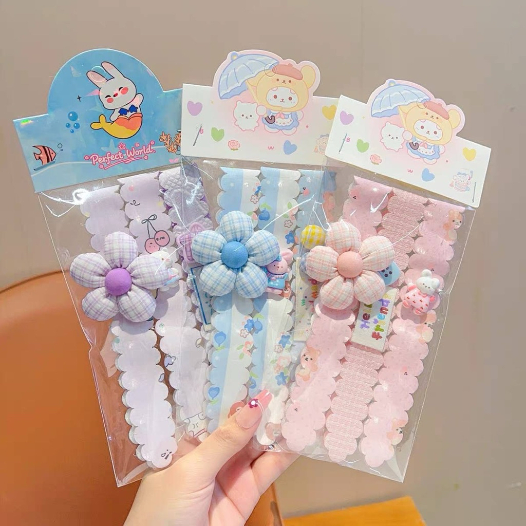 Set 3 Dán Mái Dài Băng Đô Tóc Phong Cách Đồng Quê Nàng Thơ Lolita Ulzzang Style Hàn Quốc Quà Tặng