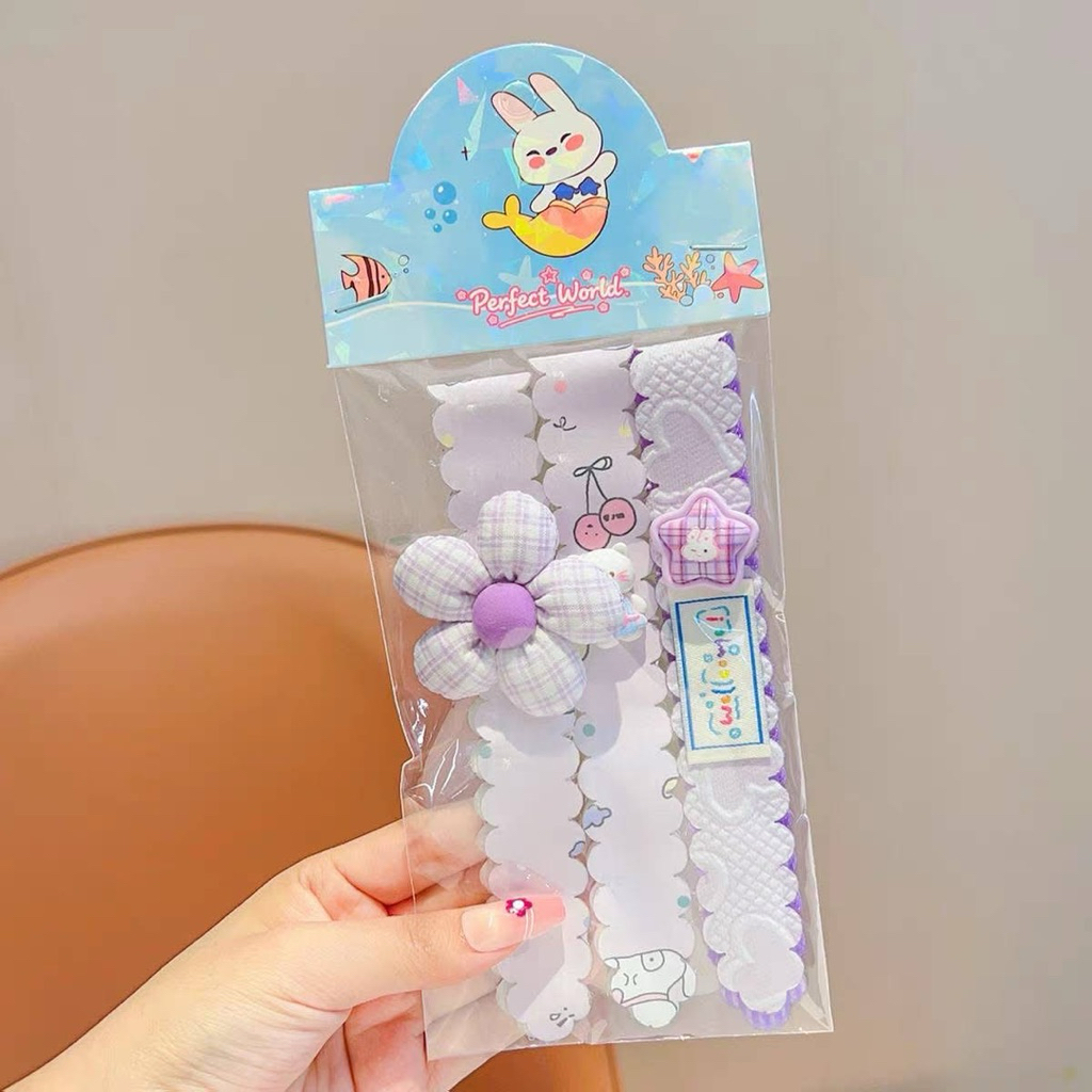 Set 3 Dán Mái Dài Băng Đô Tóc Phong Cách Đồng Quê Nàng Thơ Lolita Ulzzang Style Hàn Quốc Quà Tặng