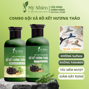 Combo Dầu Gội Xả Thảo Dược MỸ NHIÊN Nuôi Dưỡng Tóc Mềm Mượt, Giảm Gãy Rụng