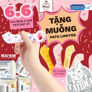 [4 LON TẶNG MUỖNG NGẪU NHIÊN]Pate thịt tươi Catidea Real and Raw cao cấp cho mèo Lon 170gr