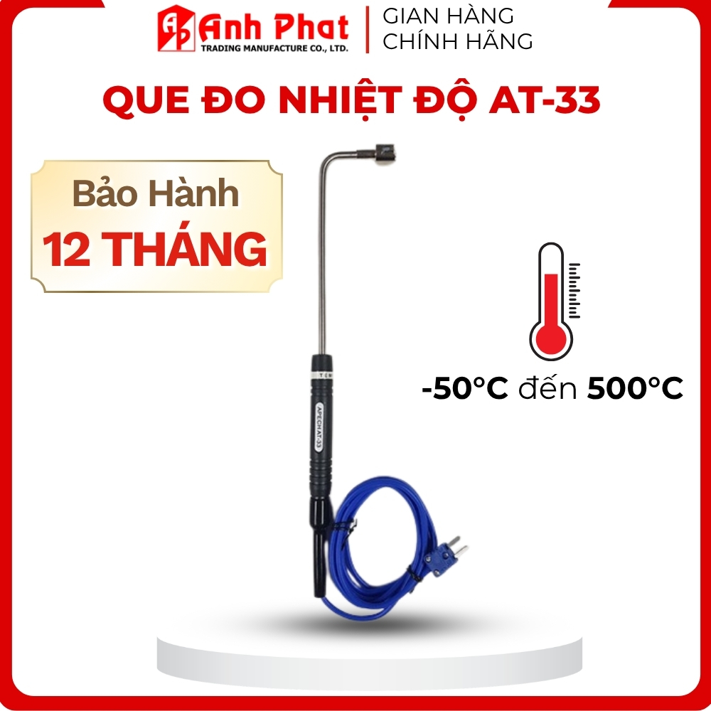 Que Đo Nhiệt Độ APECH AT-33 Dải Đo Rộng Từ -50°C đến 500°C Độ Chính Xác Cao