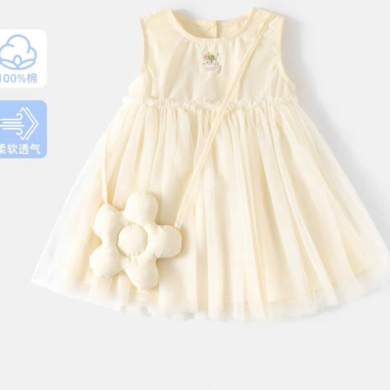 [Tặng Kèm Túi Hoa] Set Váy Công Chúa Tệu Kids - Váy Bé Gái Viền Voan Dễ Thương Đồ Bộ Trẻ Em Mùa Hè