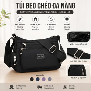 Túi vải đeo chéo Hazin đi học nam nữ phong cách Hàn Quốc ulzzang, cặp đeo chéo canvas đựng laptop sách vở.132