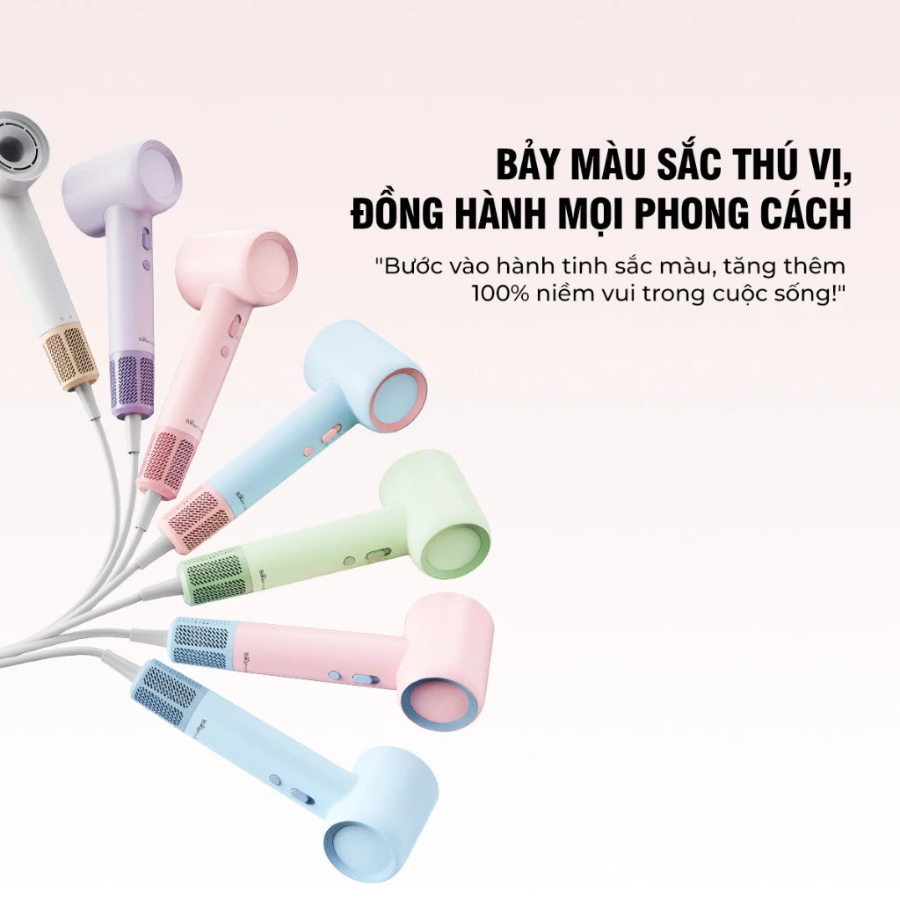 Máy Sấy Tóc Ion Âm Bear DCF-D16H1 - Công Suất 1600W, 5 Chế Độ Sấy, Máy Sấy Nhanh - Hàng Chính Hãng