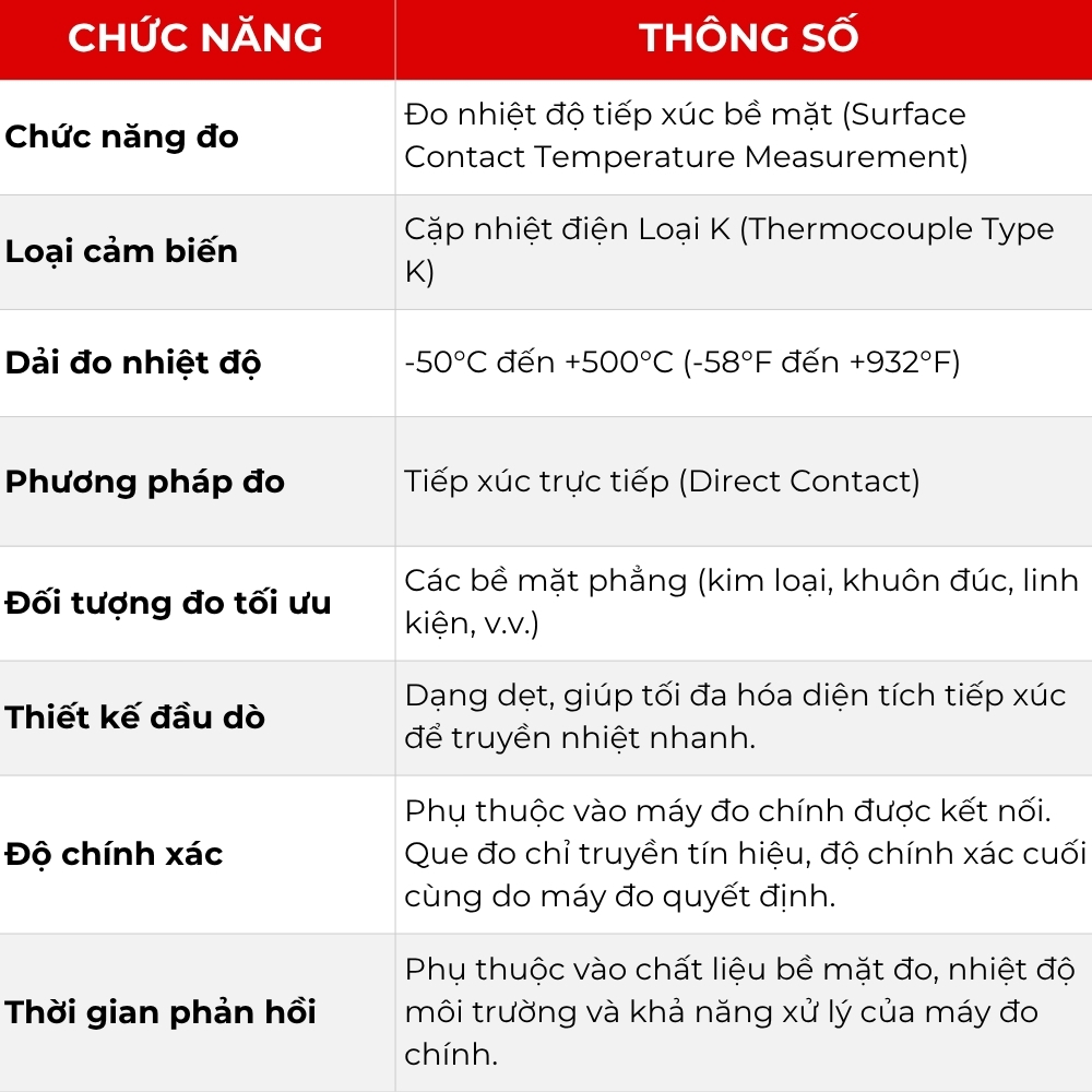 Que Đo Nhiệt Độ APECH AT-33 Dải Đo Rộng Từ -50°C đến 500°C Độ Chính Xác Cao