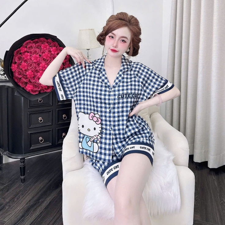 Bộ Pijama Đùi RAPLAN Nút Bọc In Họa Tiết Dưới 60Kg - TD 1568 | BigBuy360 - bigbuy360.vn