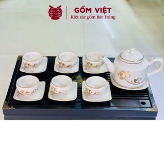 Bộ ấm chén men rạn TH nhiều kiểu dáng, vẽ chỉ vàng thủ công cao cấp - Gốm sứ Bát Tràng - Gốm Việt